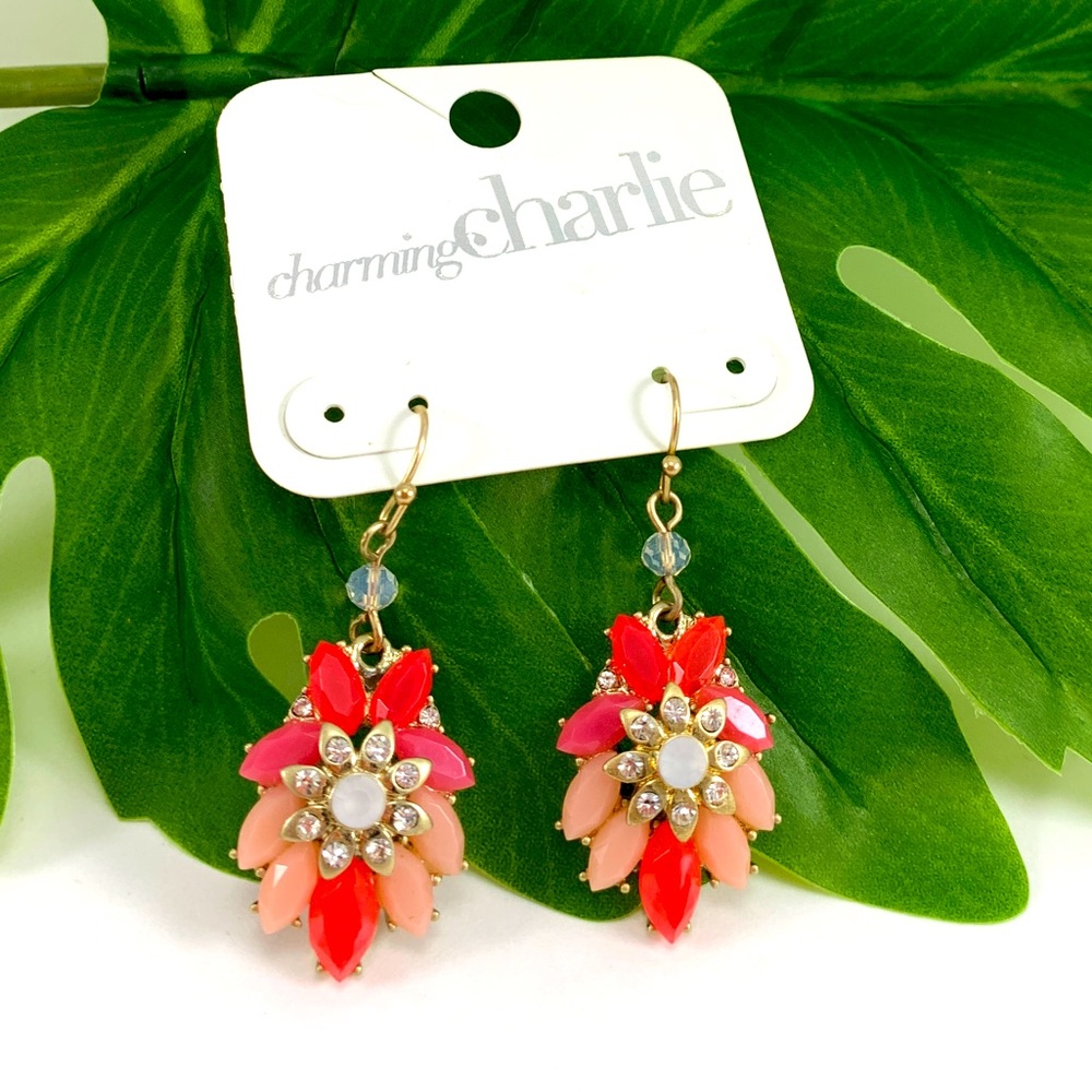 NWT Charming Charlie Pink Dangle Earrings
